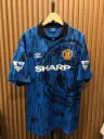 Manchester United Away Jersey 1992–1993 “Canterbury Blue Tiger” with No. 7 Eric Cantona 
