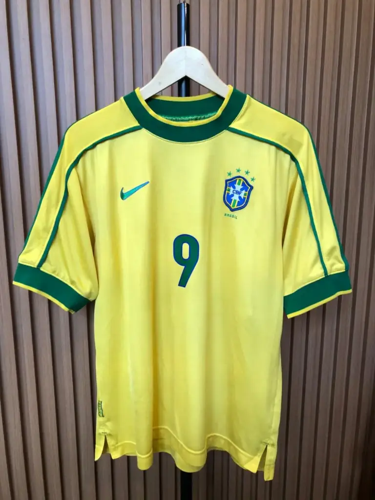 Brazil Home 1998 Player Issue - 9 Ronaldo Nazário