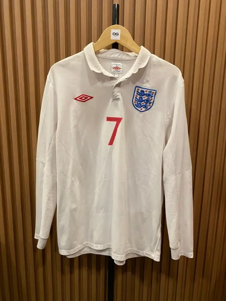 England Home 2009/10 Long Sleeve - #7 David Beckham